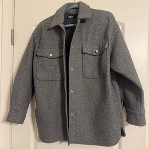 Zara Women’s Charcoal Shirt Jacket